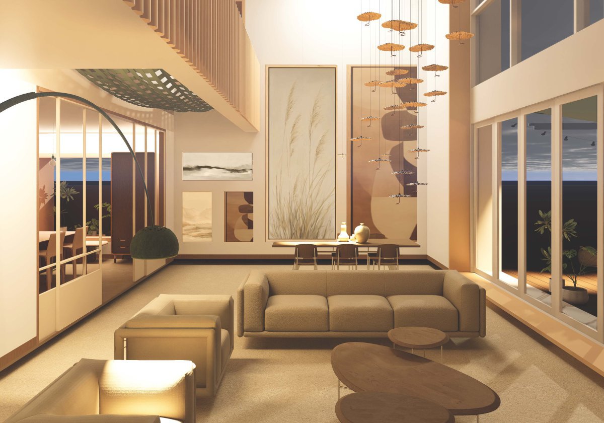 Project description: Comprehensive studio This residential project was designed for a family of four, with the addition of a guesthouse and dedicated workspaces for the parents, a photography studio and a pottery studio. The design strategy divided the house into two volumes, one-third and two-thirds of the plot, ensuring proportions that feel balanced and comfortable despite the large site. To enhance the spatial experience and reflect the family’s lifestyle, much of the furniture was custom-designed, tailored to both the architecture and the specific needs of each family member.